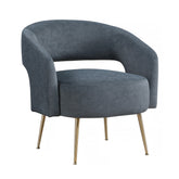 Modern Dark Gray Soft Velvet Accent Chair Plush Foam Comfort Upholstery Gold Finish Legs Luxurious Living Room Furniture 1pc