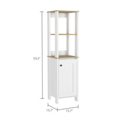 Arctic Linen Cabinet, With Four Shelves, Single Door Cabinet