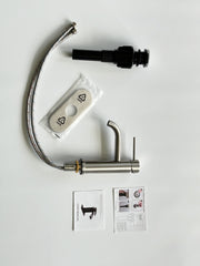 Single Handle Bathroom Faucet Lavatory Faucet Stainless Steel Single Hole-T10, Brushed Nickel
