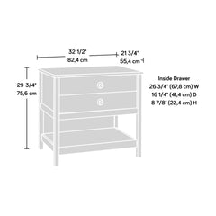 Lateral File with Rustic Style, Brown finish