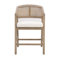 Wooden Frame Counter stool with rattan back-Light Ash-set of 2