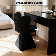 Vanity Chair with Butterfly Back,Swivel Accent Chair Dining Chairs,Makeup Stool for Bedroom Dressing Table,Suitable for Living Room,Dining Room,Study,Recreational Areas Black