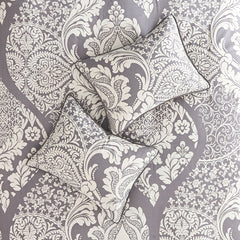 7 Piece Cotton Printed Comforter Set Grey Queen