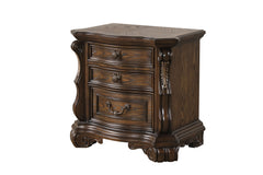 Traditional Style 1pc Nightstand Ball Bearing Glide Extended Corbels French And English Dovetail Drawers USB Port Dark Brown Finish Bedroom Furniture