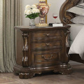 Traditional Style 1pc Nightstand Ball Bearing Glide Extended Corbels French And English Dovetail Drawers USB Port Dark Brown Finish Bedroom Furniture