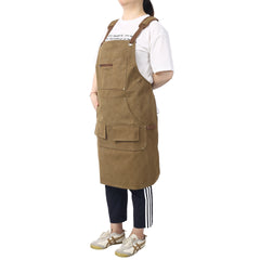 Long Heavy Duty Canvas Tool Apron, Carpenter Aprons, Woodworking Aprons, Carpenters 16 Oz ,Fully Adjustable to Comfortably Fit Men and Women ,not waxed