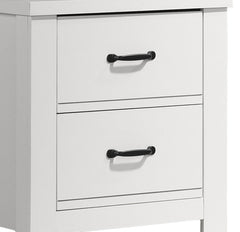 Cosmo 21.5"W White 2-Drawer Nightstand Bedside Table
