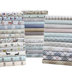 4 PCS Full Printed Sheet Set Gray Herringbone Check