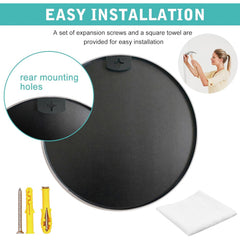 24 Inch Black Metal Framed Round Bathrrom Mirror for Wall.(W2203P182012)