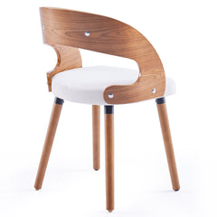 Wood Dining Chairs, Set of 2 Modern Upholstered Dining Chairs with Curved Backrest for Kitchen, Dining Room, Living Room