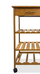 Modern Contemporary Trolley With Three Open Shelves And Storage Drawer