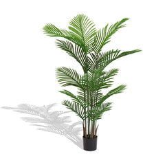 Artificial Areca Palm Plant, 5.2ft Tall Faux Tropical Dypsis Lutescens Tree in Pot for Indoor or Outdoor Home, Office, or Garden Decoration, 2pcs/set