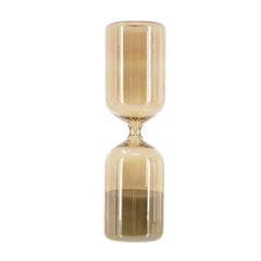 2.8x2.8x9.9" Rounded 45-Minute Hourglass with Shimmering Amber Finish and White Sand