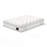 12'' Hybrid Mattress - Queen, Memory Foam & Pocket Springs for Pressure Relief, Fiberglass Free Ergonomic Home White