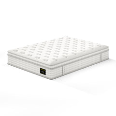 12'' Hybrid Mattress - Queen, Memory Foam & Pocket Springs for Pressure Relief, Fiberglass Free Ergonomic Home White