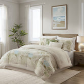 6-Piece Queen Oversized Cotton Comforter Set with Throw Pillow