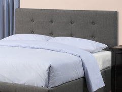 Modern Bedroom Furniture Grey Polyfiber 1pc Full Size Bed Tufted Headboard Storage Drawer Footboard
