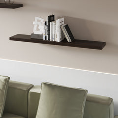Dark Oak Floating Shelf in Melamine, Set of 2