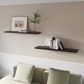 Dark Oak Floating Shelf in Melamine, Set of 2