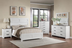 Modern Style 1pc Dresser Two Tone Design Sleek Handles Bar Handles Six Drawers White Finish Bedroom Furniture