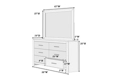 Modern Style 1pc Dresser Two Tone Design Sleek Handles Bar Handles Six Drawers White Finish Bedroom Furniture