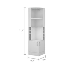 White 8-Bottle 2-Shelf Bar Cabinet