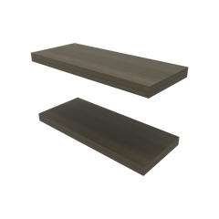 FM FURNITURE Iva Floating shelf in melamine x2 ,Smokey Oak