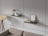 FM FURNITURE Iva Floating shelf in melamine x2 ,Smokey Oak