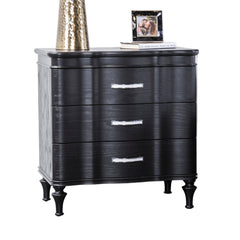 Glam Stylish Modern Black 1pc Nightstand Solidwood Turned Wood Leg Curved Front Panels Bedroom Furniture Bedside