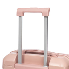 14"/20" 2 pcs/set in ABS Spinner Wheel Luggage, with Combination Lock,14" Cosmetic Case (Pink)