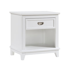 White Finish 1pc Nightstand with Storage Drawer Bottom Shelf Classic Style Bedroom Furniture