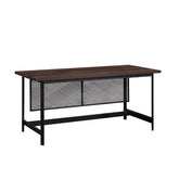 Industrial Table Desk with Spacious Work Surface, Brown finish