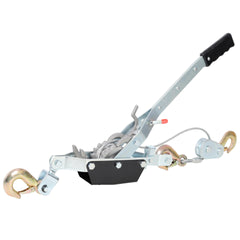2T HAND Winch PULLER,DOUBLE GEAR,3 HOOKS, 12FT Cable,Power Cable Puller with Dual Gears Ratchet System for Easy Hand Pulling