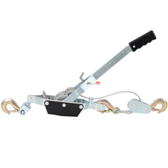 2T HAND Winch PULLER,DOUBLE GEAR,3 HOOKS, 12FT Cable,Power Cable Puller with Dual Gears Ratchet System for Easy Hand Pulling