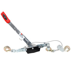 4T HAND Winch PULLER,DOUBLE GEAR,3 HOOKS, 12FT Cable,Power Cable Puller with Dual Gears Ratchet System for Easy Hand Pulling