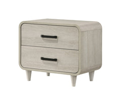 1pc Contemporary White Finish Ample Drawer Space Two Drawers Nightstand Storage Wooden Furniture Antique White Color