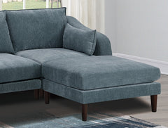 Modern Gorgeous Mineral Morgan Fabric 6pcs Modular Sectional Set Armless Chairs One Arm Chair Ottoman U-Shaped Couch Living Room