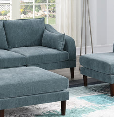 Beautiful 5pcs Modular Sectional Set 2x One Arm Chairs 2x Armless Chair 1x Ottoman Living Room Furniture Mineral Color Morgan Fabric