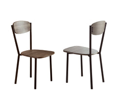 5-Piece Black Graywash Round Dining Set Table Chairs Rustic Gray Finish Dining Room Wooden Furniture