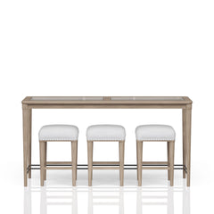 Frosted Glass Console Table With 3 Stools
