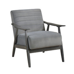 Casual Transitional Accent Chair 1pc Gray Velvet Upholstery Solid Wood Frame Living Room Furniture