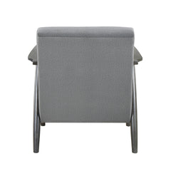 Casual Transitional Accent Chair 1pc Gray Velvet Upholstery Solid Wood Frame Living Room Furniture
