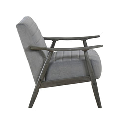 Casual Transitional Accent Chair 1pc Gray Velvet Upholstery Solid Wood Frame Living Room Furniture
