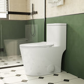 1.1/1.6 GPF Elongated Comfort Height Floor Mounted One-Piece Toilet , CUPC Certified, WaterSense Cetified, Ceramic, White Color, Soft Close Seat