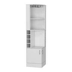 Bar Cabinet Papprika, 8 Wine Cubbies, Double Door, White Finish