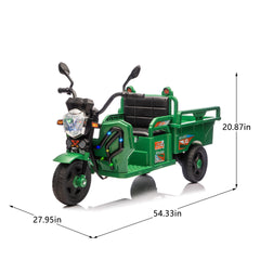 12V Kids Electric 3-Wheel Cargo Truck,2WD,Anti-Slip Wheels,Long Battery Life,Large Storage Space,Extra Wide Seat with LED Lights & Music,Stable Electric Trike for Toddlers,Recommended age: 3-6
