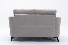 Callie 60" Light Gray Woven Fabric Loveseat
