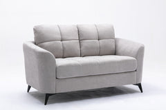 Callie 60" Light Gray Woven Fabric Loveseat