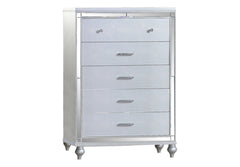 Sterling Mirror Framed 5-Drawer Chest Made With Wood in Silver Color same as G150108485 ( NJ inventory)