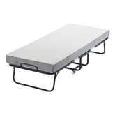 31 in x 75 in Folding Bed with 5 in Mattress, Twin Size, Grey, for Adults, Guest